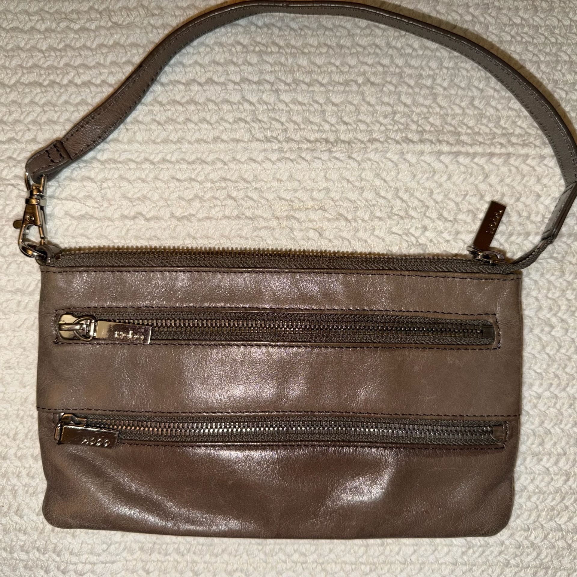 Hobo TaupeLeather Crossbody Bag Purse 4
