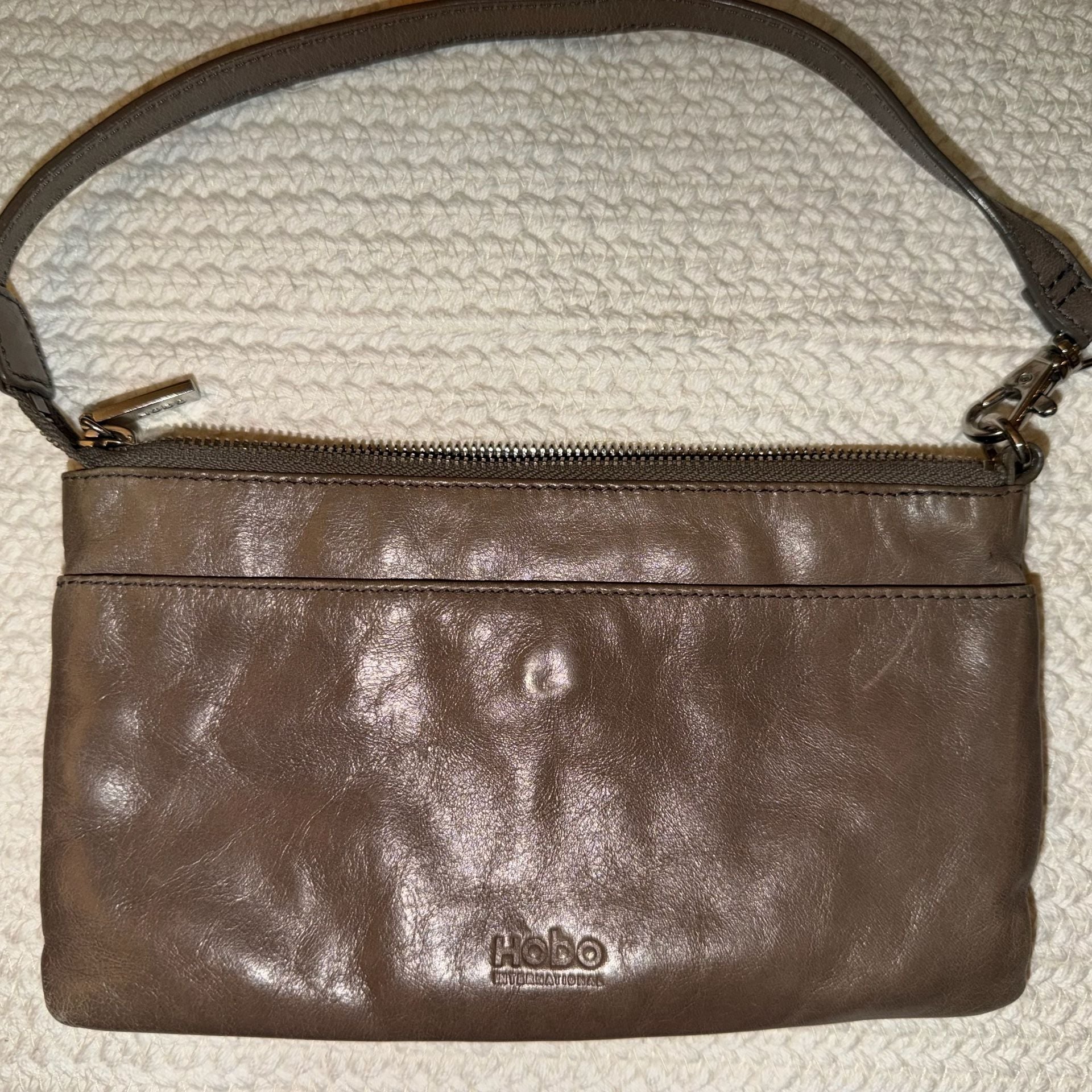 Hobo TaupeLeather Crossbody Bag Purse 7