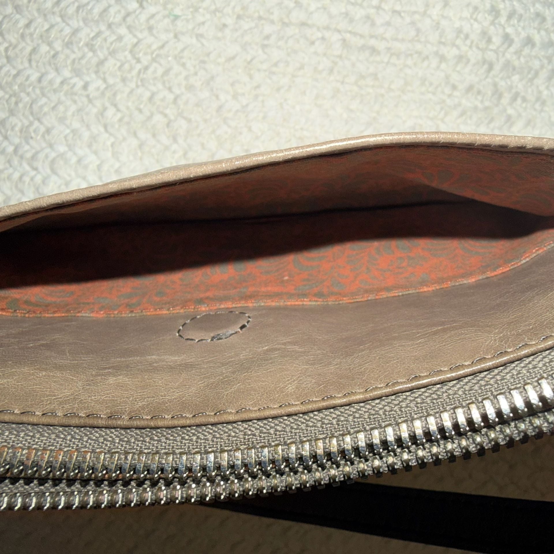 Hobo TaupeLeather Crossbody Bag Purse 10