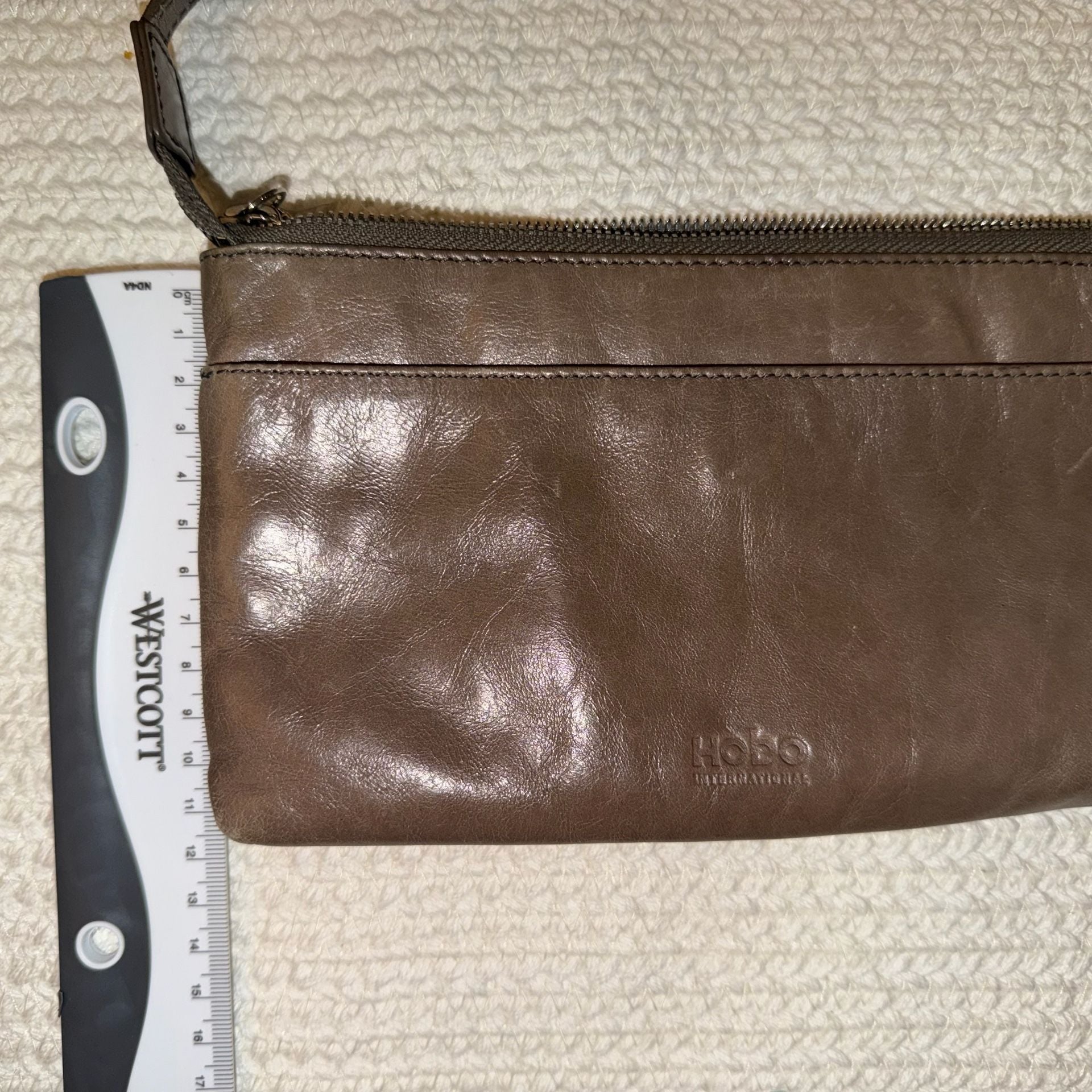 Hobo TaupeLeather Crossbody Bag Purse 13