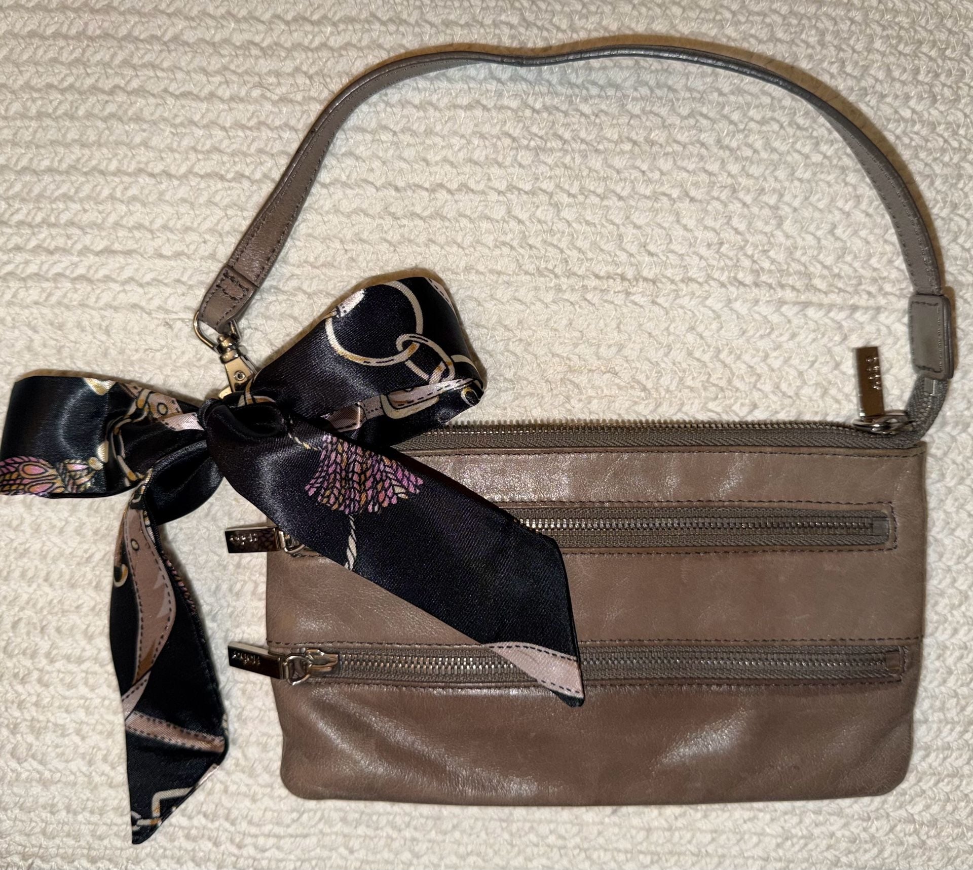 Hobo TaupeLeather Crossbody Bag Purse 14