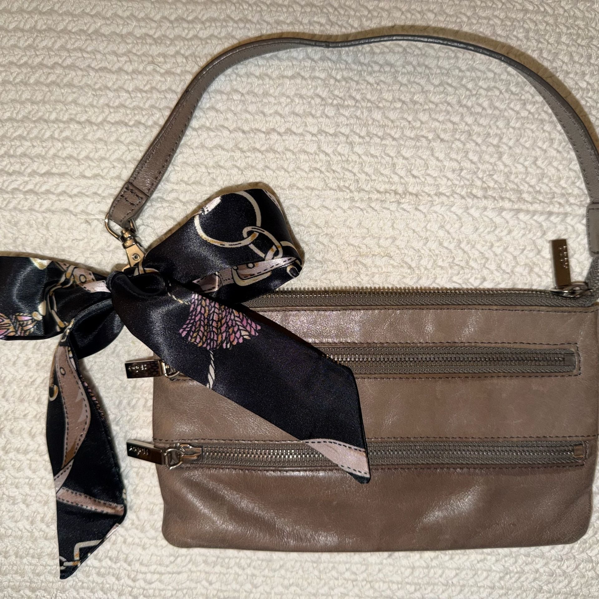 Hobo TaupeLeather Crossbody Bag Purse 15