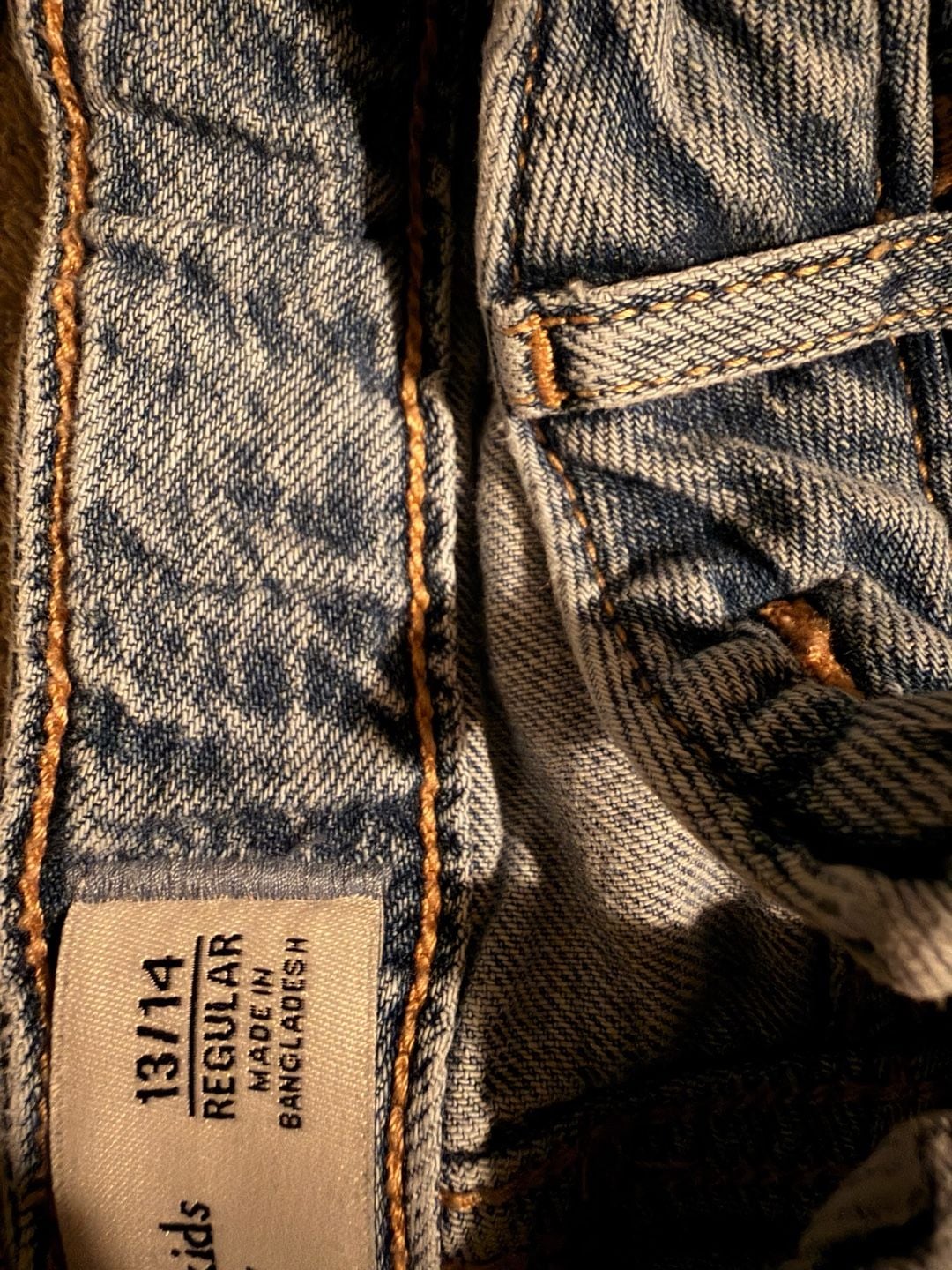 Abercrombie Kids Low Rise Baggy Jeans Size 13/14 Heart Patch Blue 5