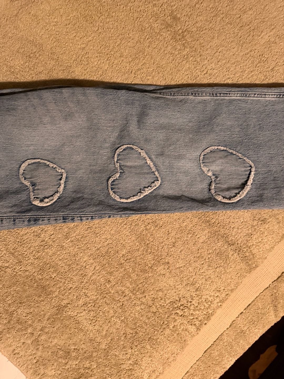 Abercrombie Kids Low Rise Baggy Jeans Size 13/14 Heart Patch Blue 10