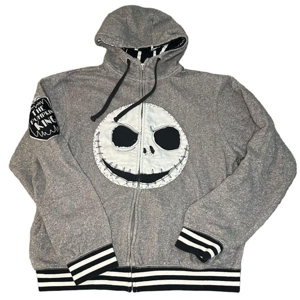 Vintage Disney The Nightmare Before Christmas Jack Skellington Zip Up Hoodie