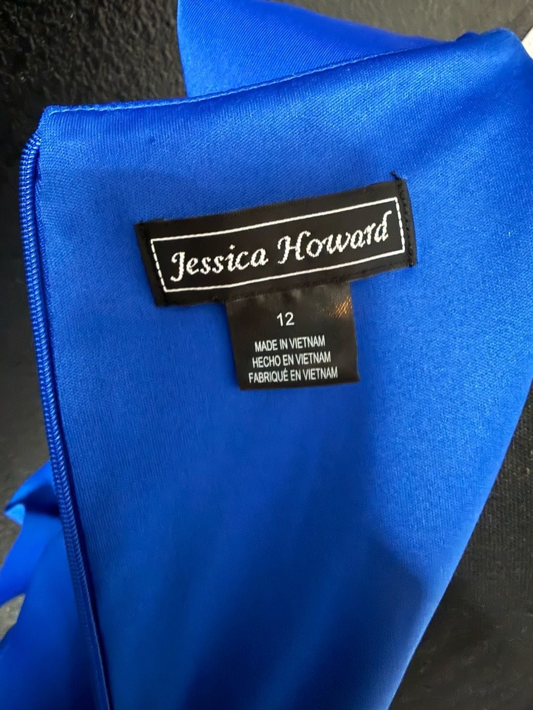 Jessica Howard Sheath Dress Size 12 Cobalt Blue Floral Waist Accent 4