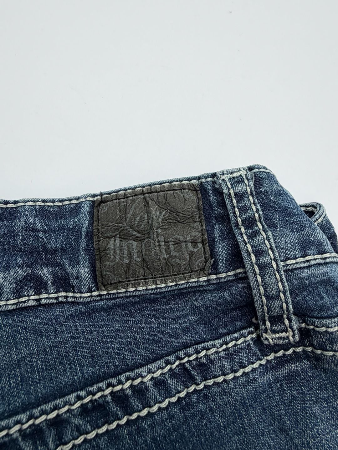 Love Indigo Jeans Size 18 Blue Denim Embellished Flap Pockets Bootcut 3