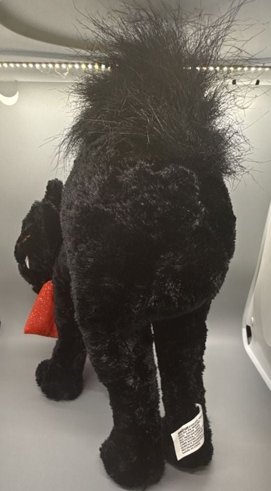 Hug & Luv Halloween Black Red Vampire Cat Plush Decor Arched Back Hong Kong Vtg 10