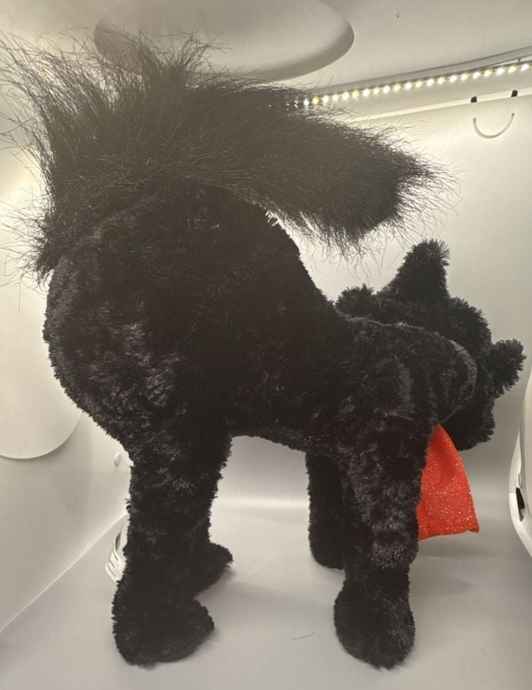 Hug & Luv Halloween Black Red Vampire Cat Plush Decor Arched Back Hong Kong Vtg 11