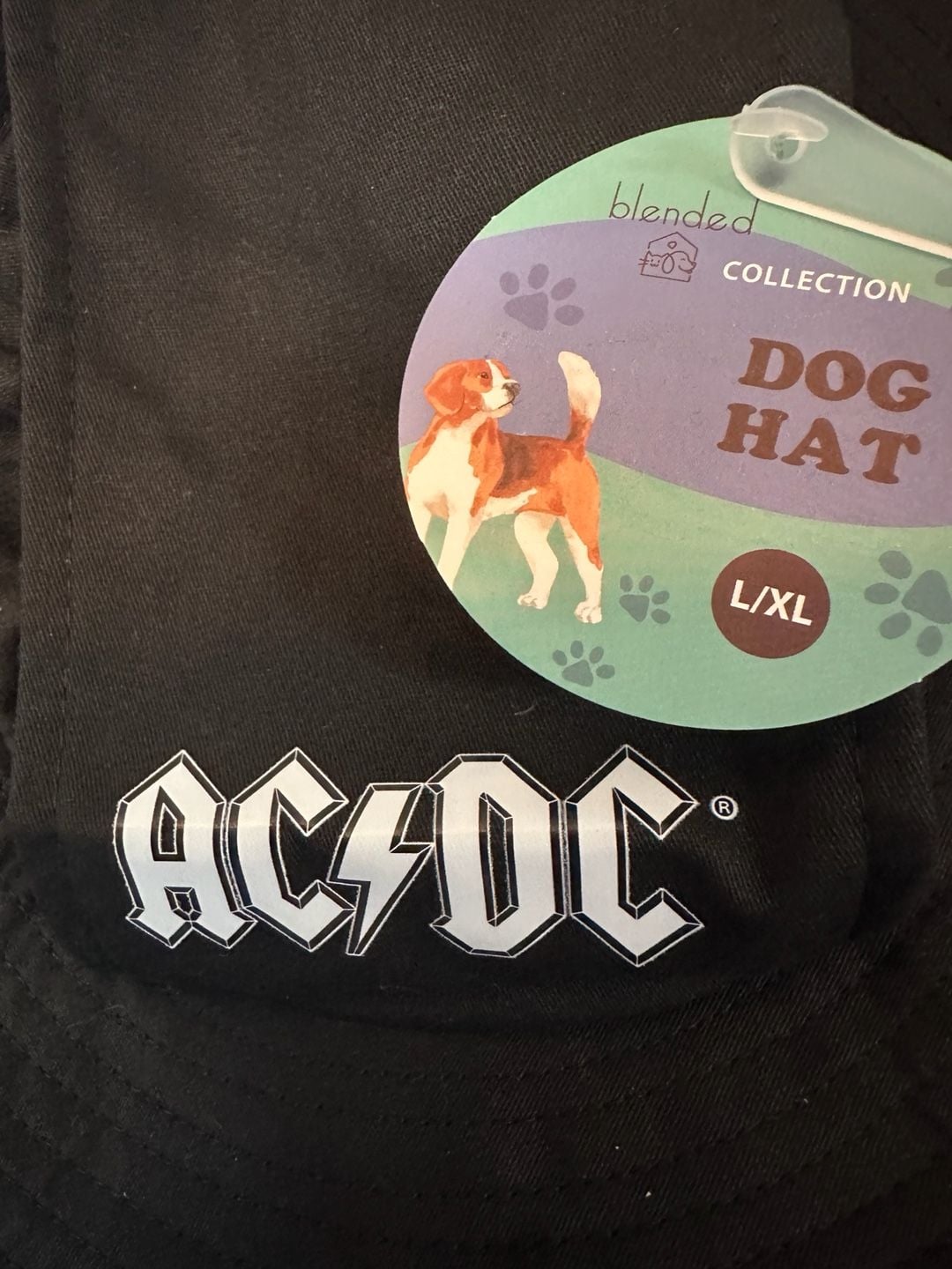 NWT - AC/DC Blended Collection Dog Hat Size L/XL Black Cotton Safari Boonie 2