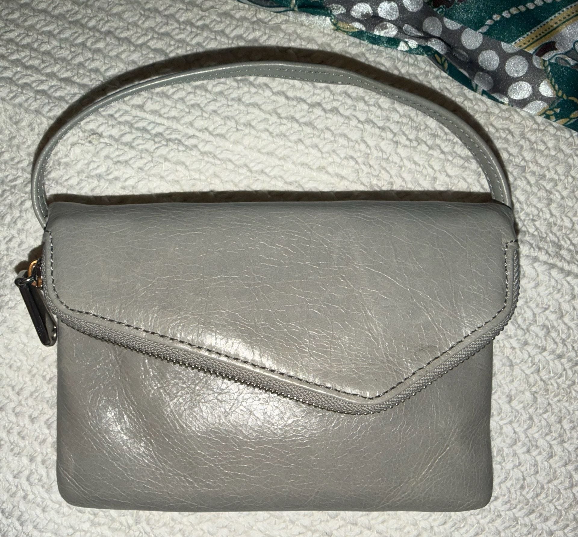 Hobo Gray Leather Crossbody Bag 2