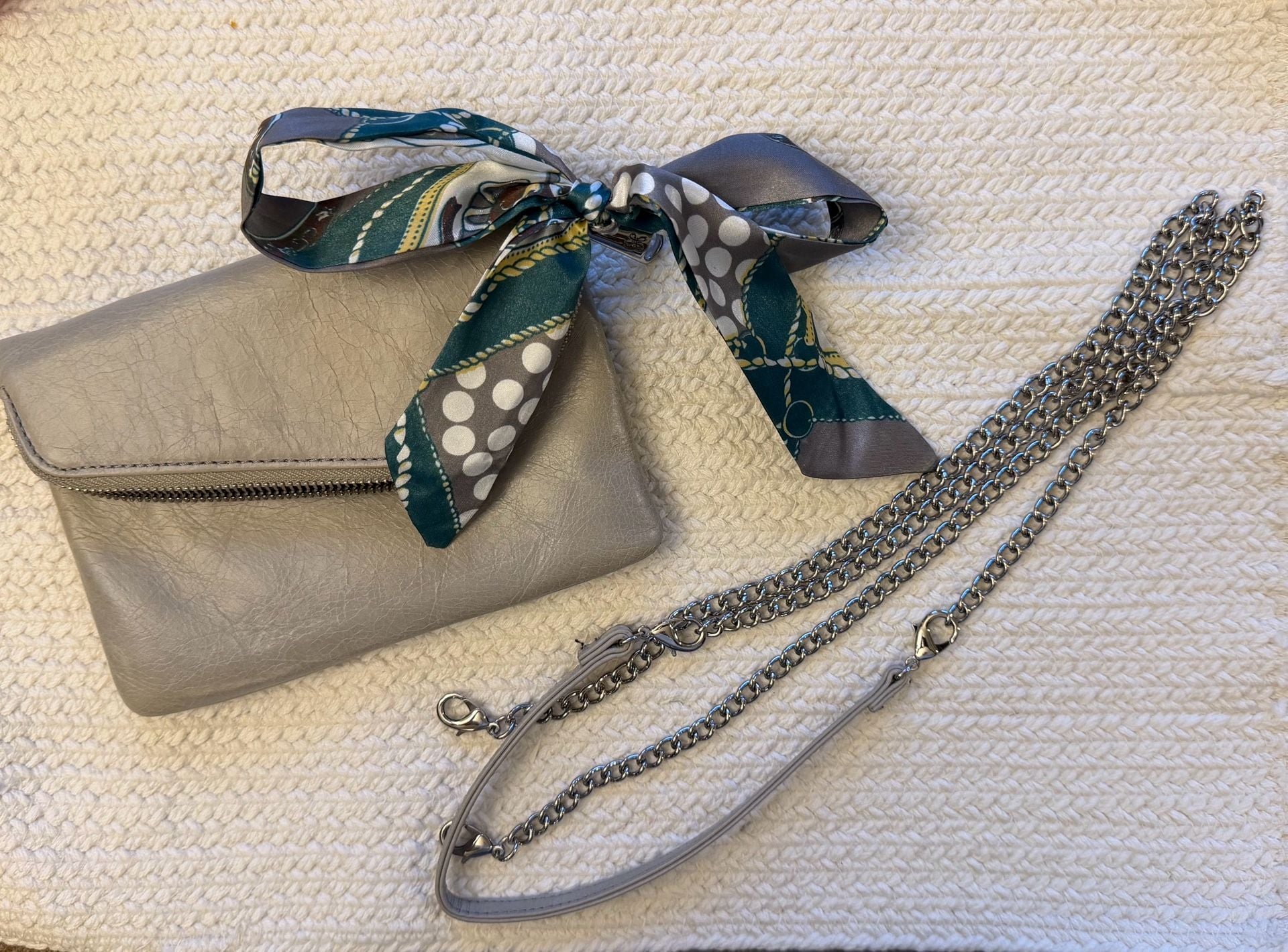 Hobo Gray Leather Crossbody Bag 7