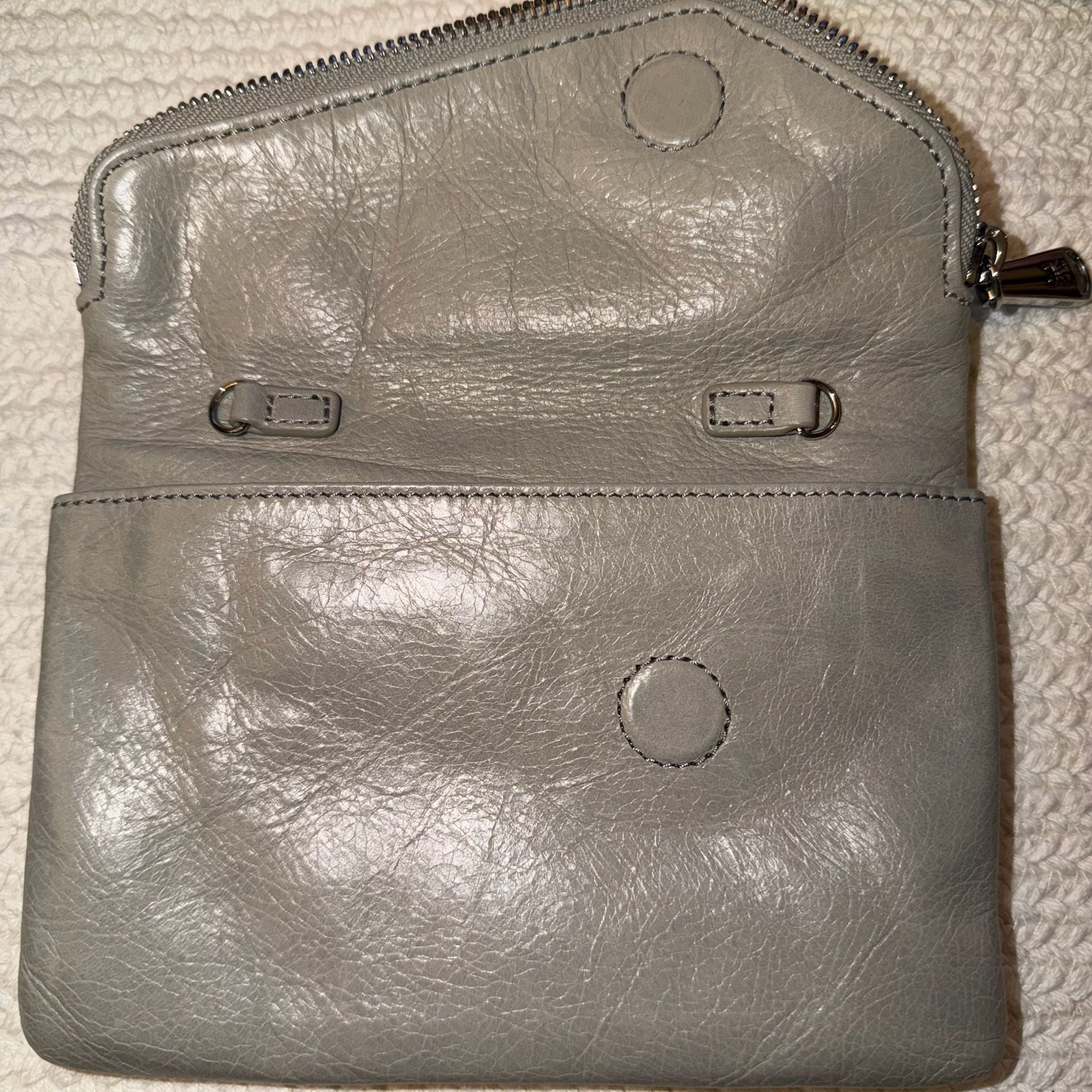 Hobo Gray Leather Crossbody Bag 9