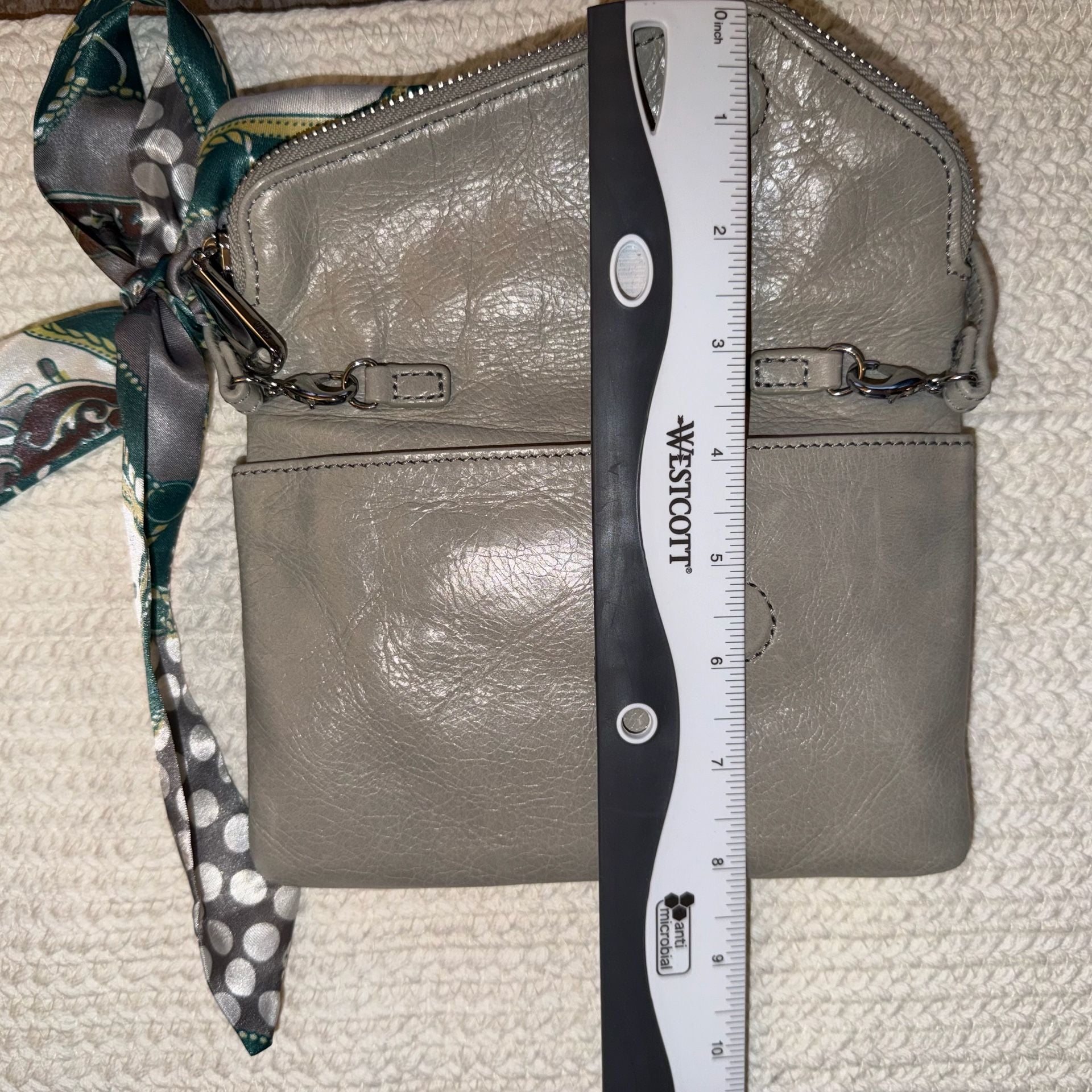 Hobo Gray Leather Crossbody Bag 16