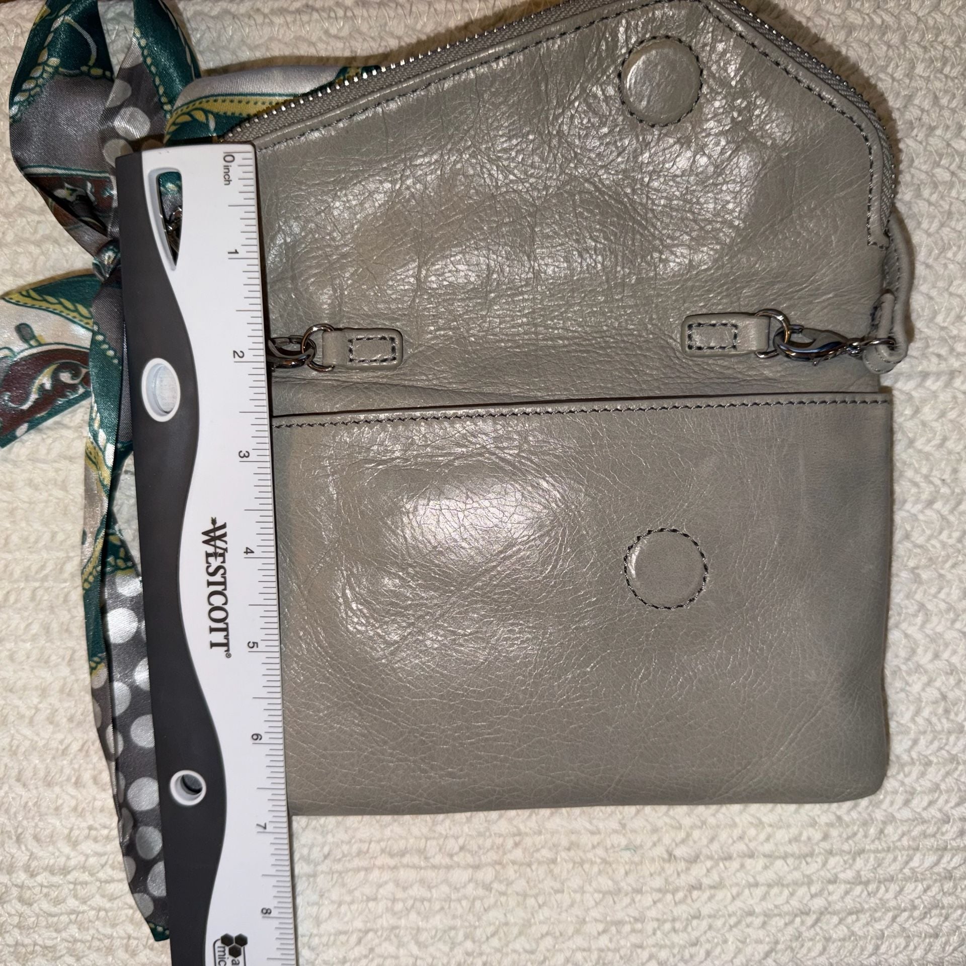 Hobo Gray Leather Crossbody Bag 17