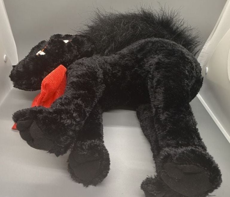 Hug & Luv Halloween Black Red Vampire Cat Plush Decor Arched Back Hong Kong Vtg 13
