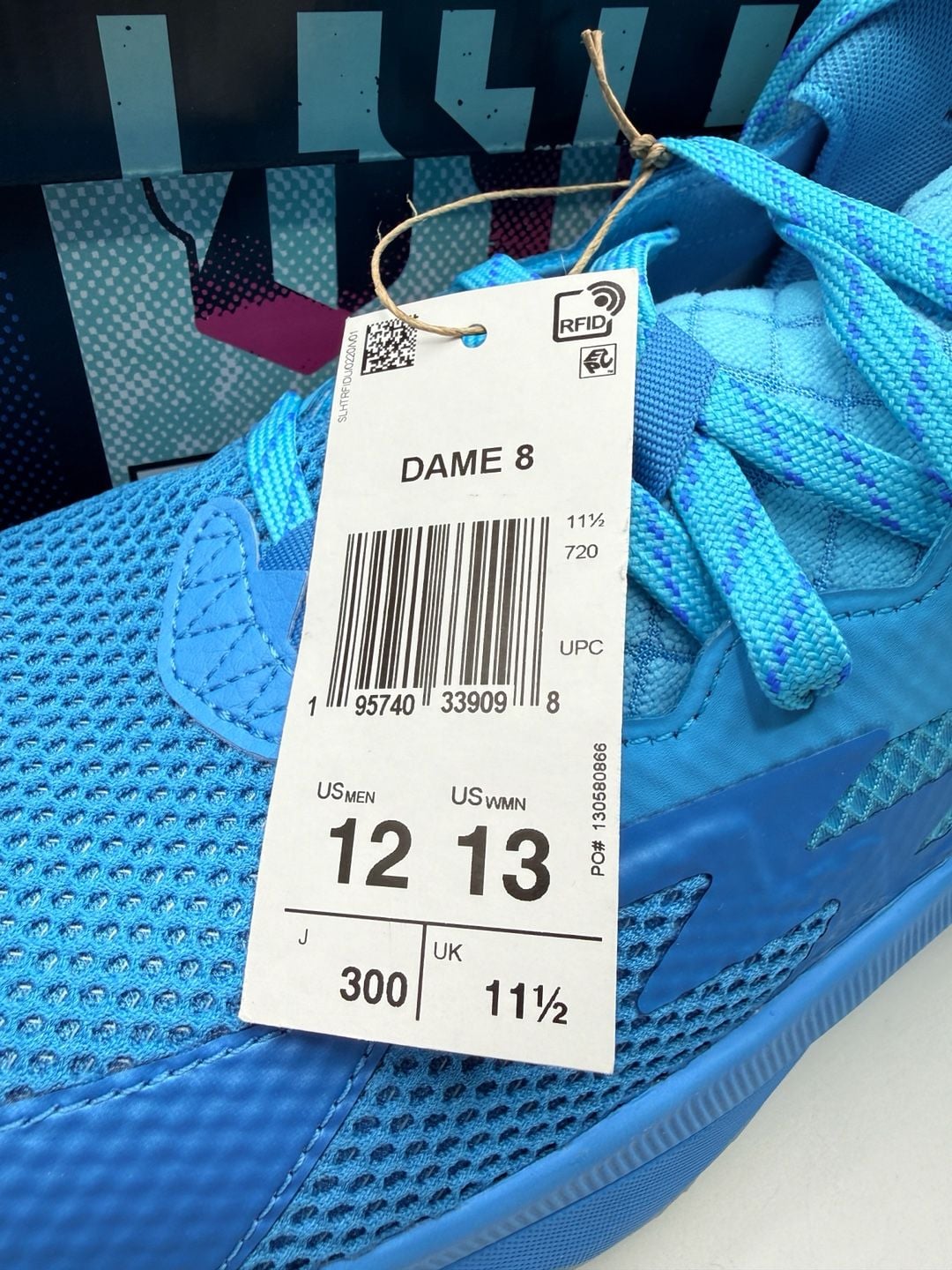Adidas Dame 8 Young Dolla Size 12 Signal Cyan Basketball Shoes GY6465 New!! 3
