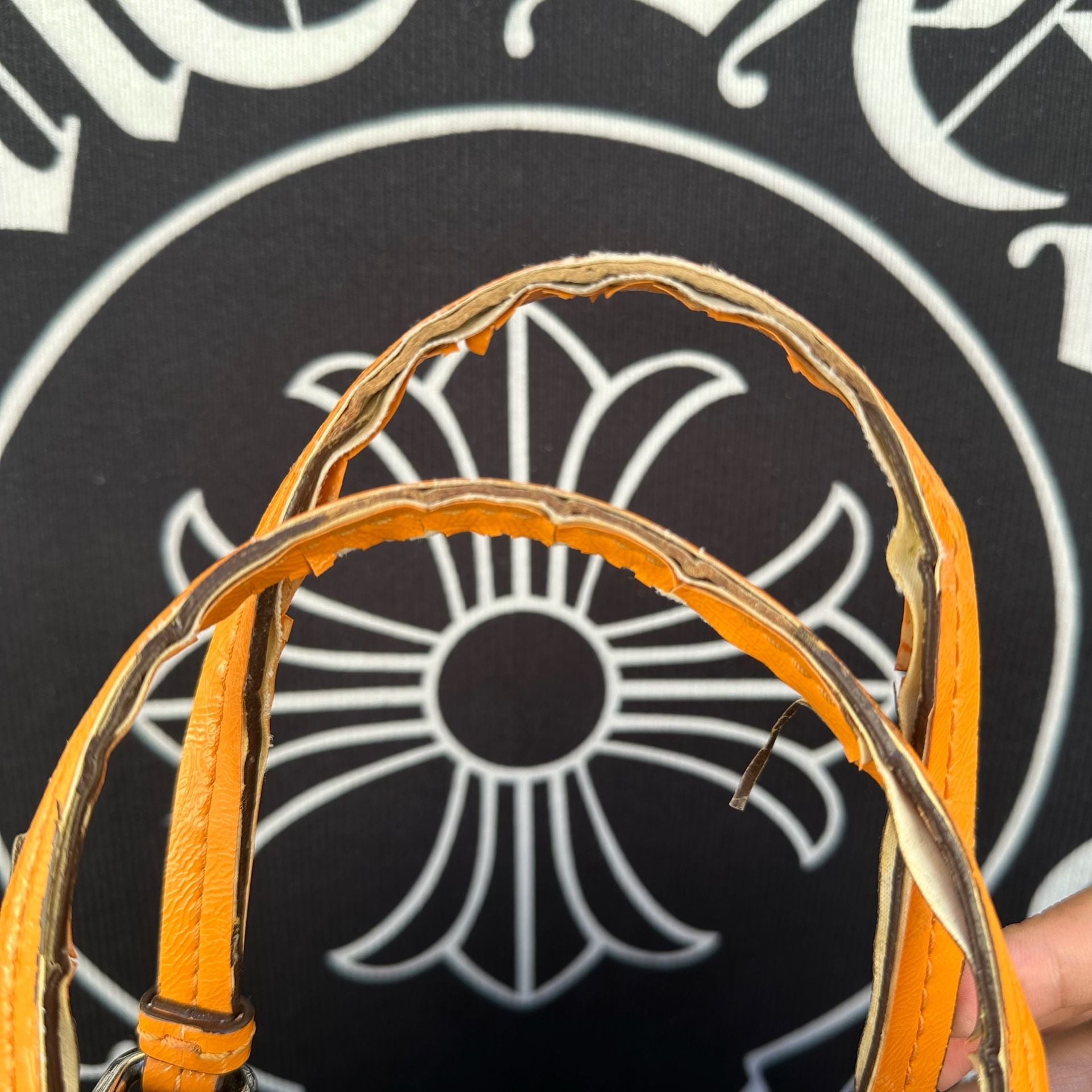Coach Peyton Signature Cora Domed Satchel (Khaki/Tangerine) 5