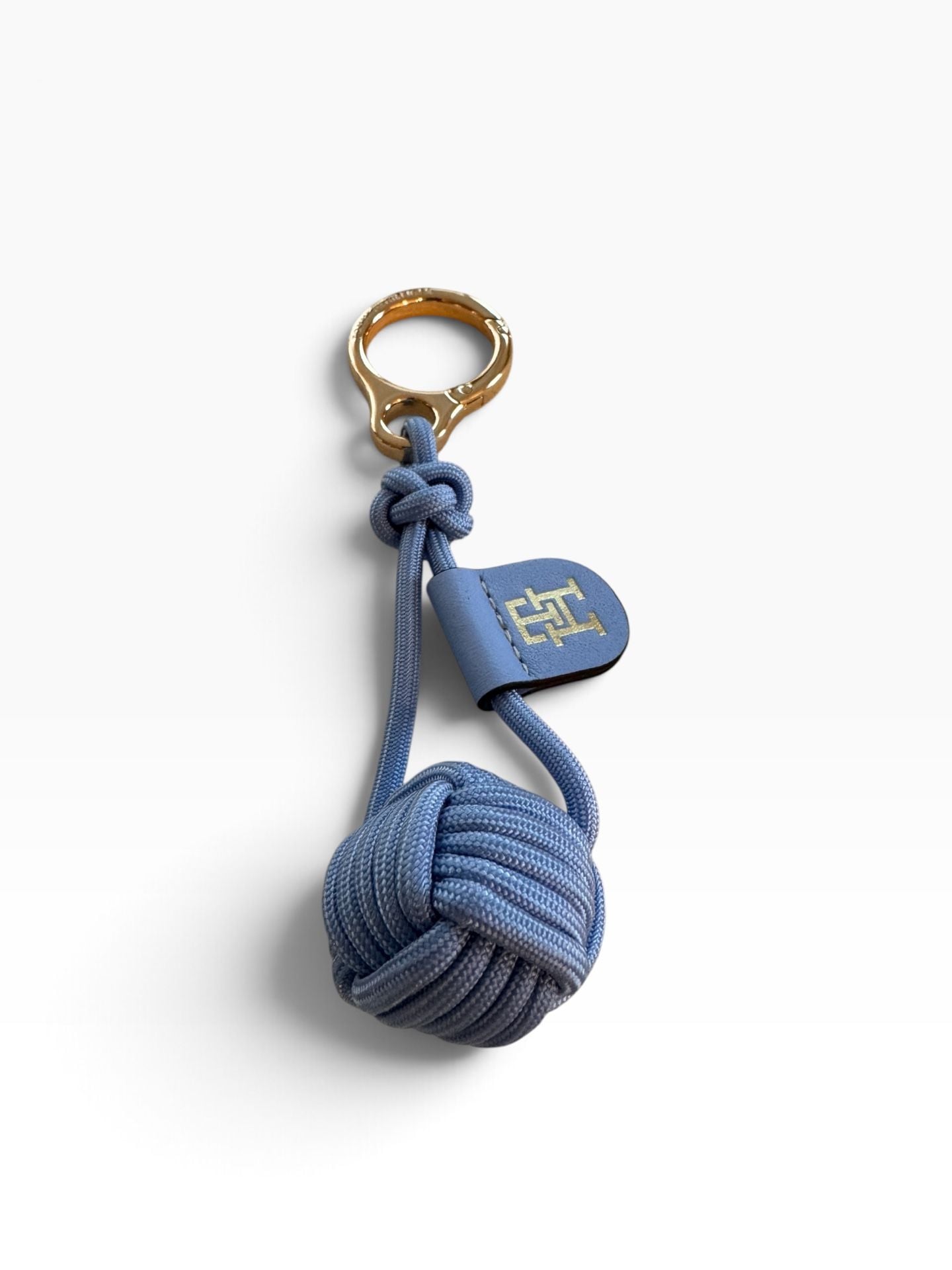 Tommy Hilfiger Blue Rope Knot Keychain Bag Charm Gold Hardware 2
