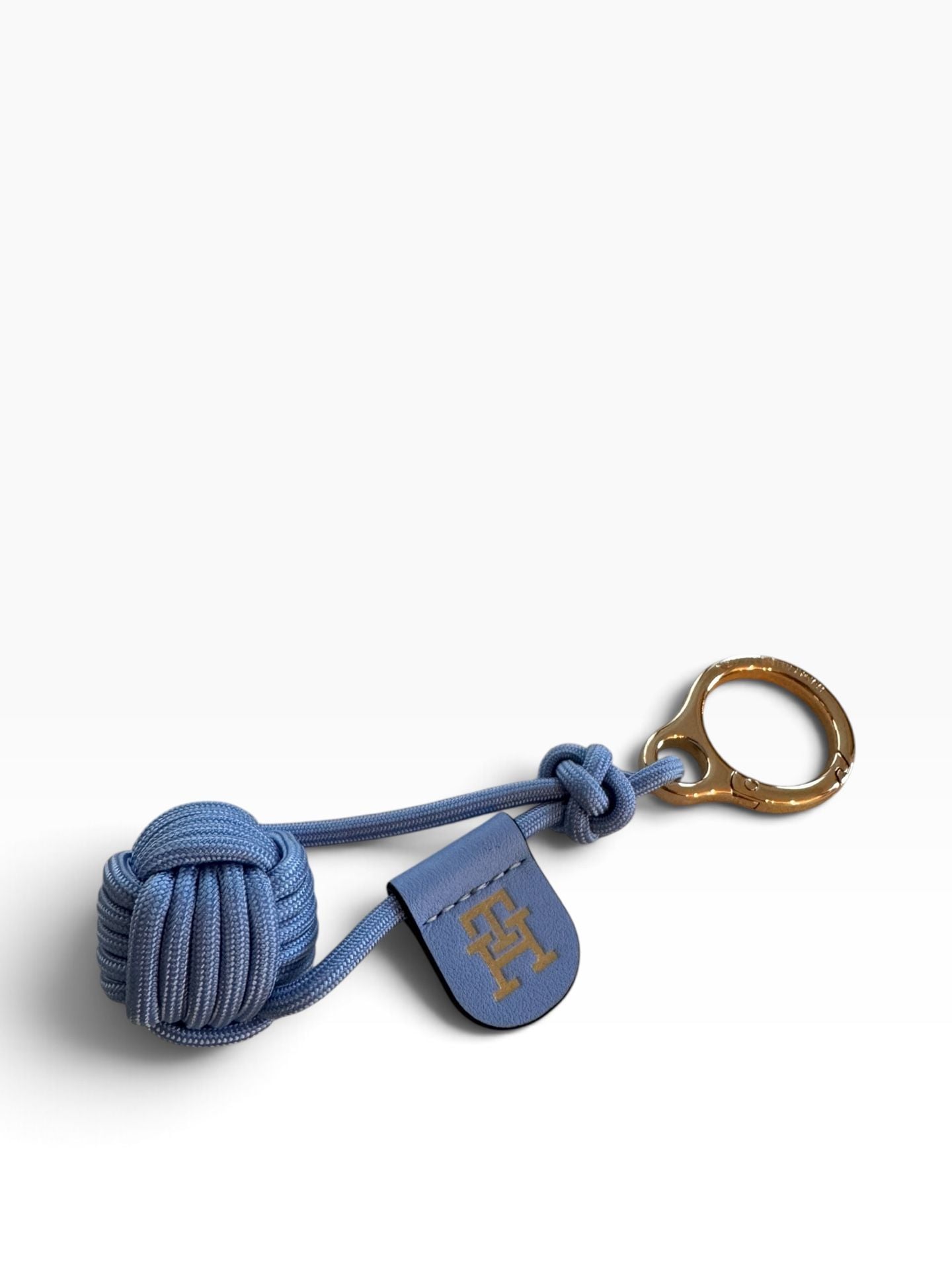 Tommy Hilfiger Blue Rope Knot Keychain Bag Charm Gold Hardware 6