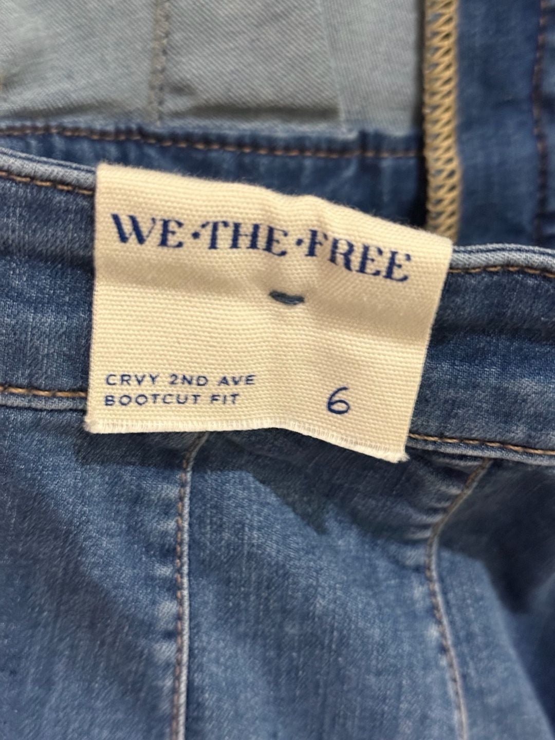 We The Free Crvy 2nd Ave Bootcut Fit Jumpsuit Size 6 Blue Denim 5