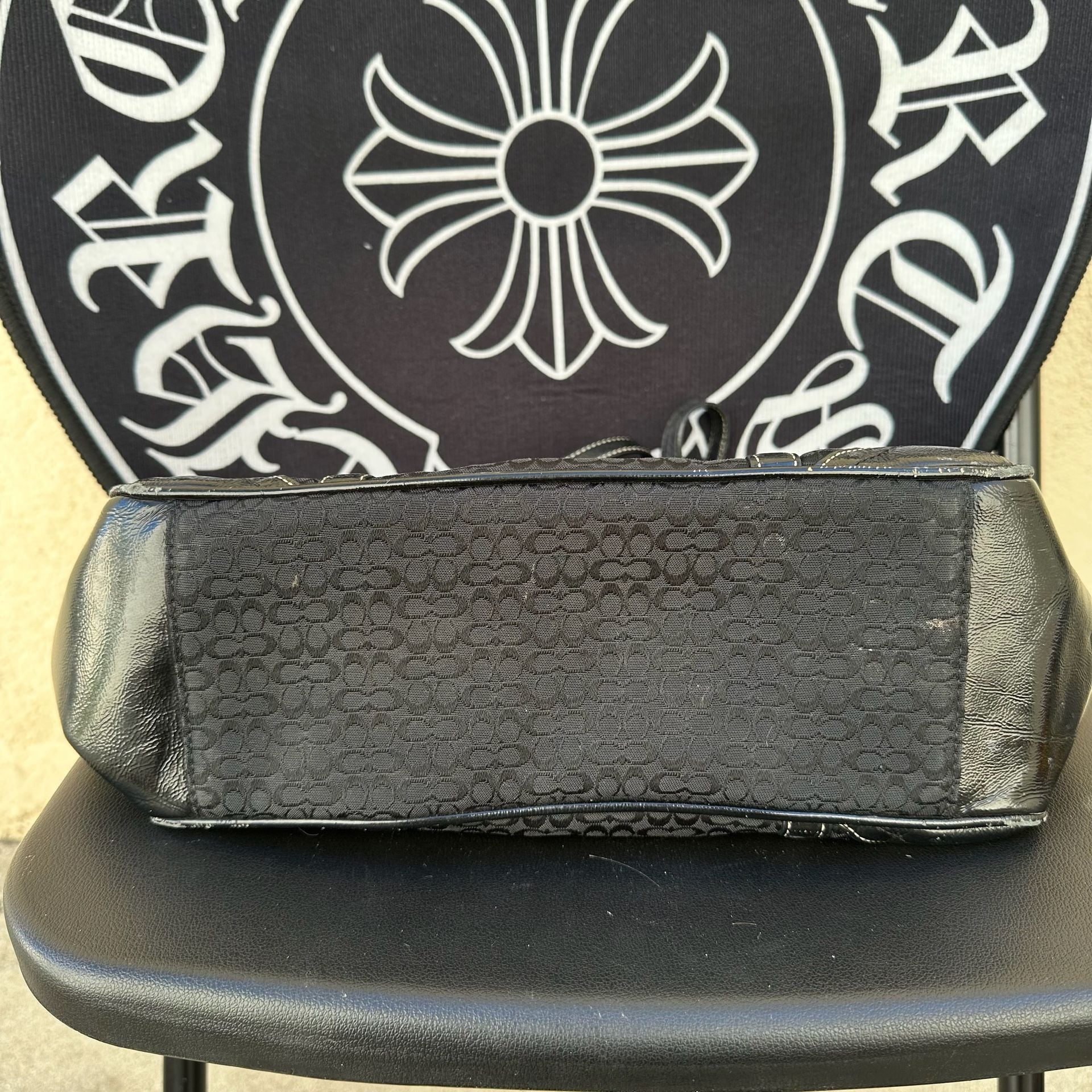 Vintage Y2K Coach Soho Mini C Canvas Tote Bag Black 4