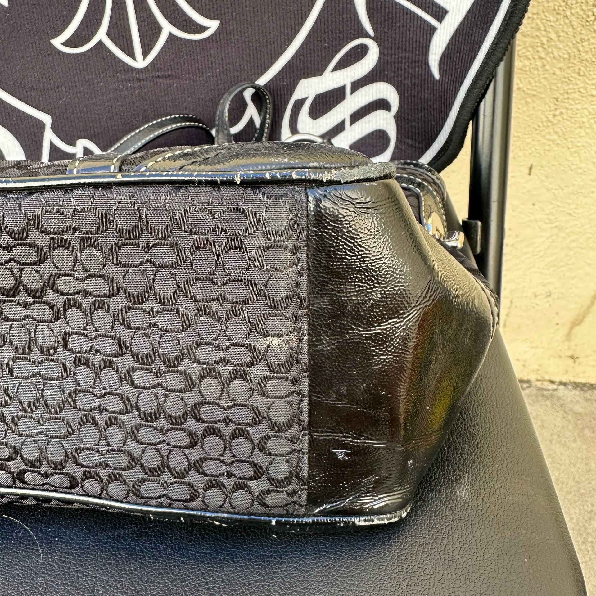 Vintage Y2K Coach Soho Mini C Canvas Tote Bag Black 5