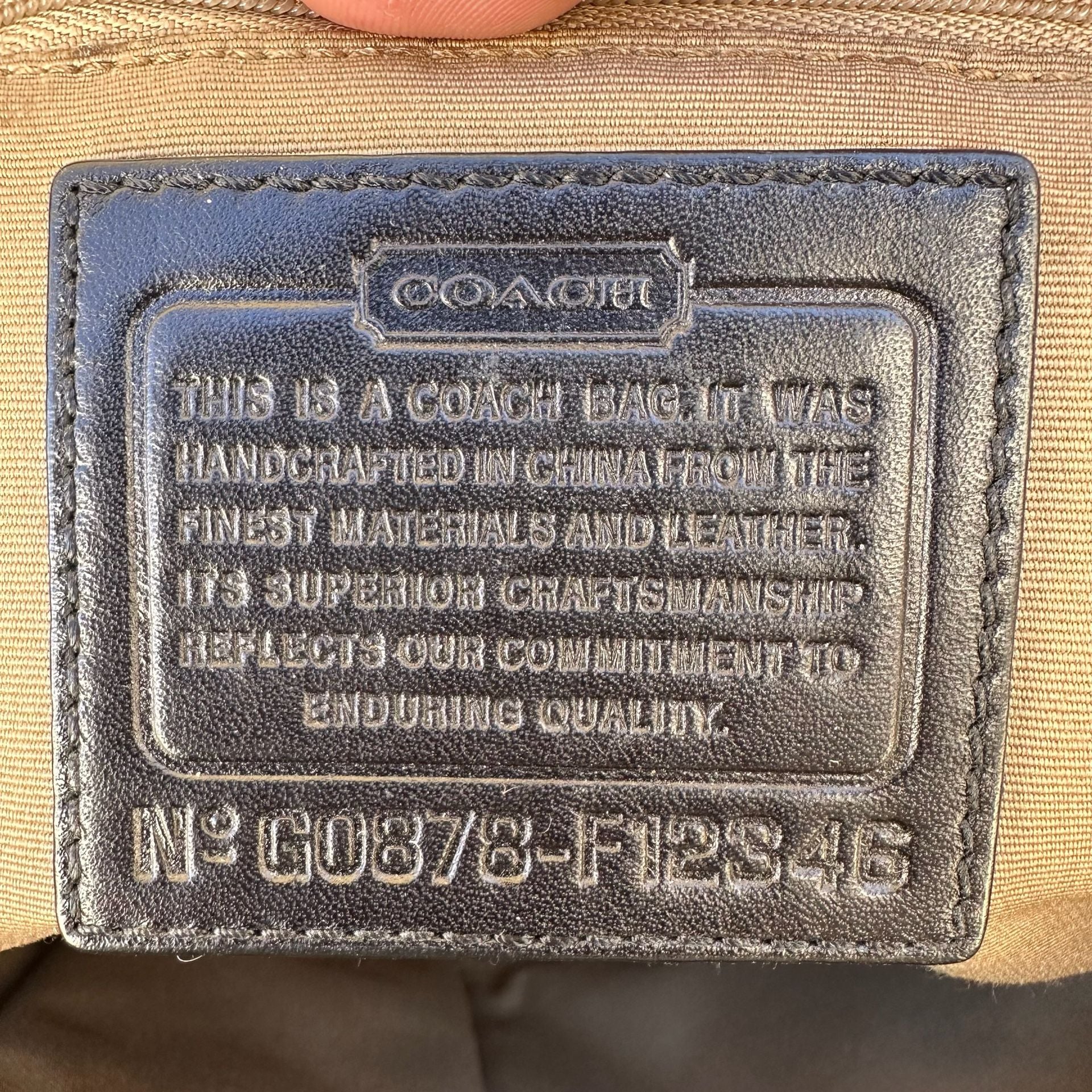 Vintage Y2K Coach Soho Mini C Canvas Tote Bag Black 8