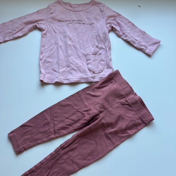 Carters Forest Friends Bunny Long Sleeve Outfit Set Pink