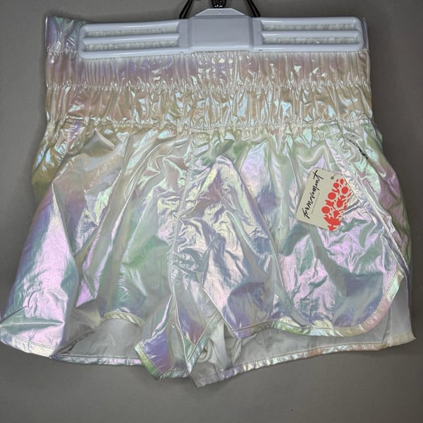FP Movement The Way Home Shorts Size S Iridescent White