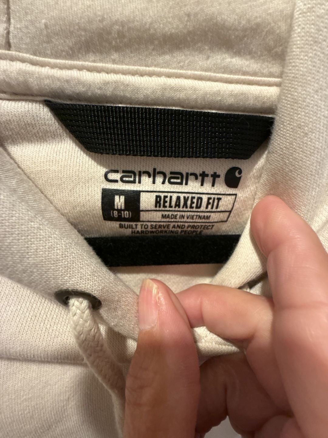 Carhartt Clarksburg Hoodie Size M (8-10) Cream White 6