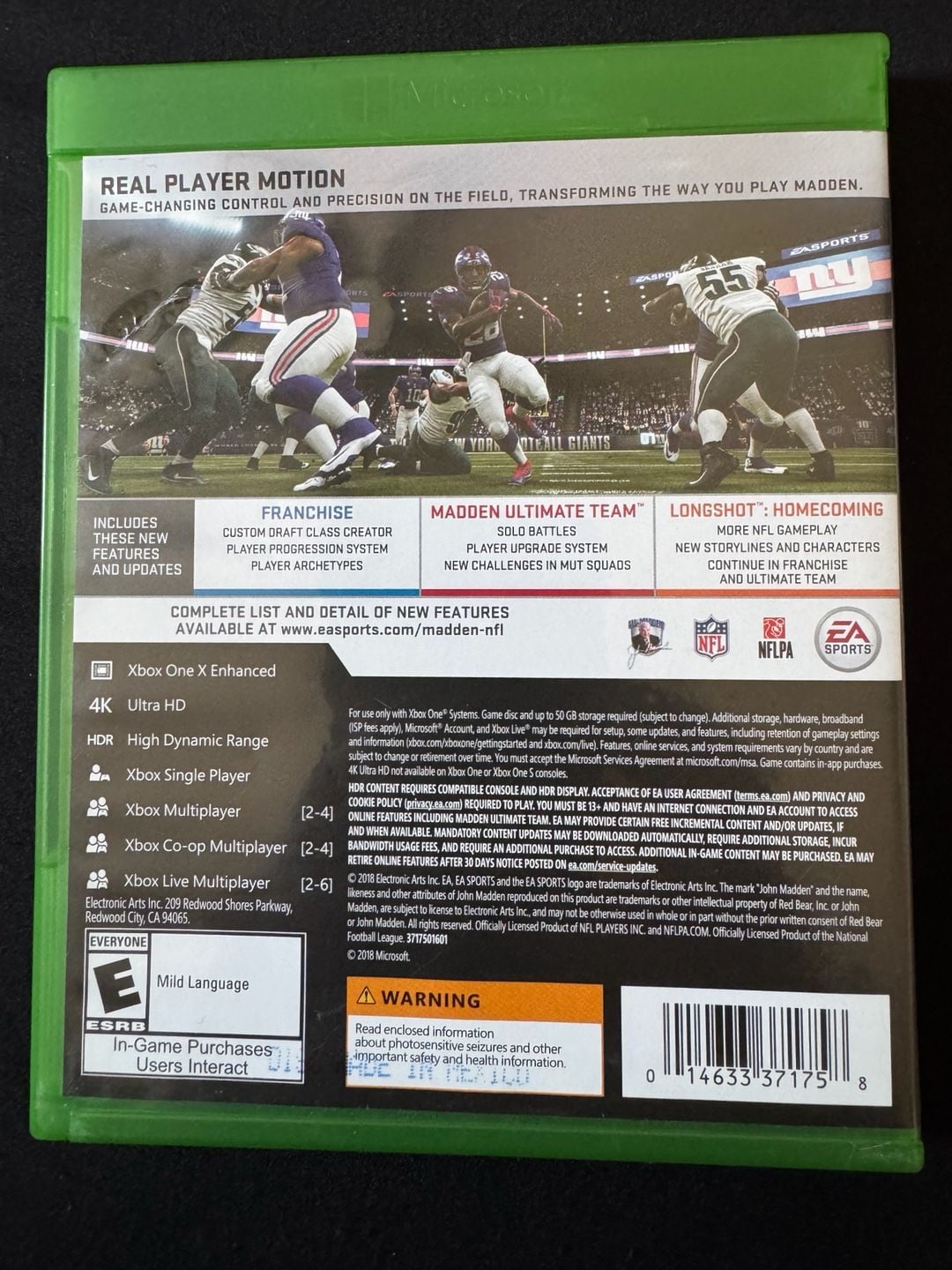 XBOX ONE- Madden NFL 19, EA SPORTS NFLPA excellent Used Condition LN 2