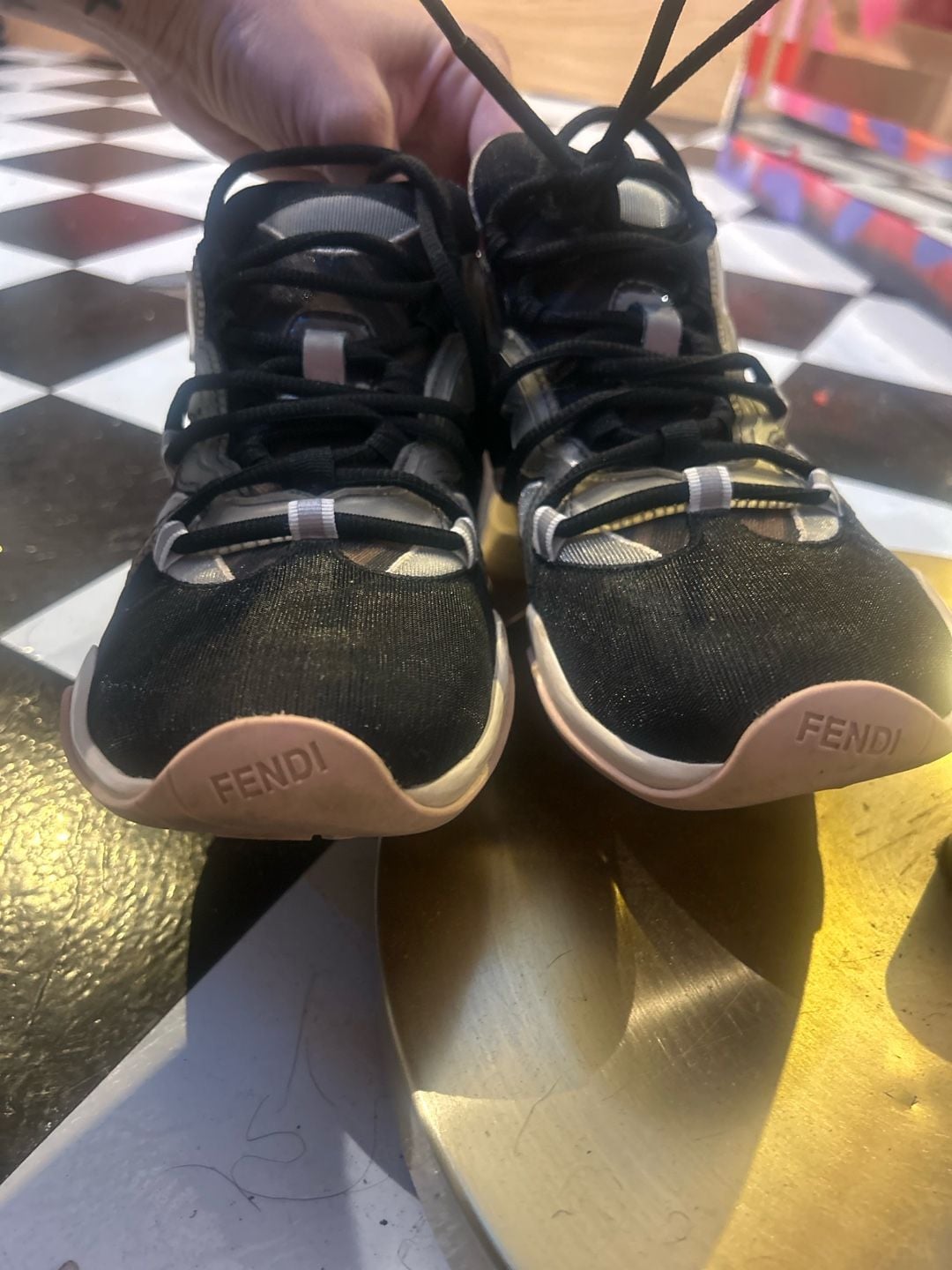 Fendi FFluid Mesh Chunky Sneakers Black 9