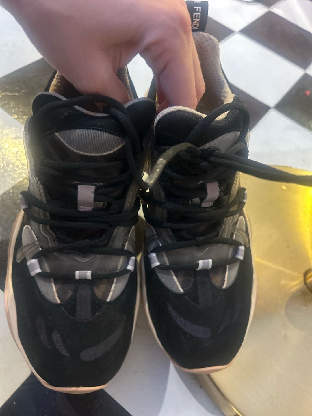 Fendi FFluid Mesh Chunky Sneakers Black 10