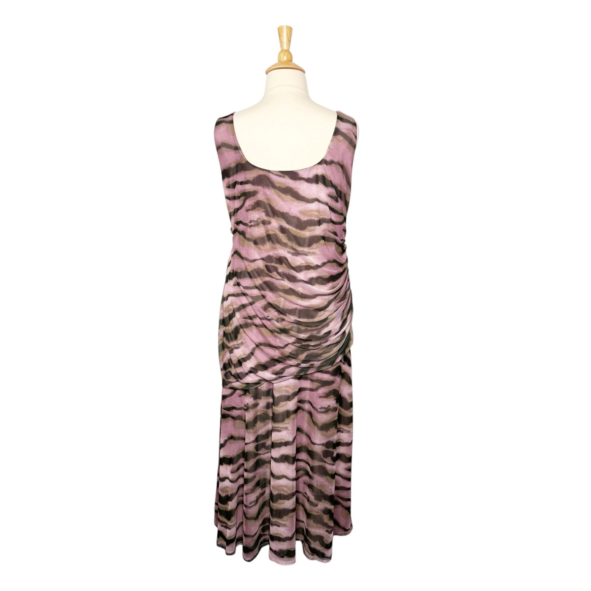 Asos Design Curve Mesh Midi Dress Pink Animal Print SZ 20 2