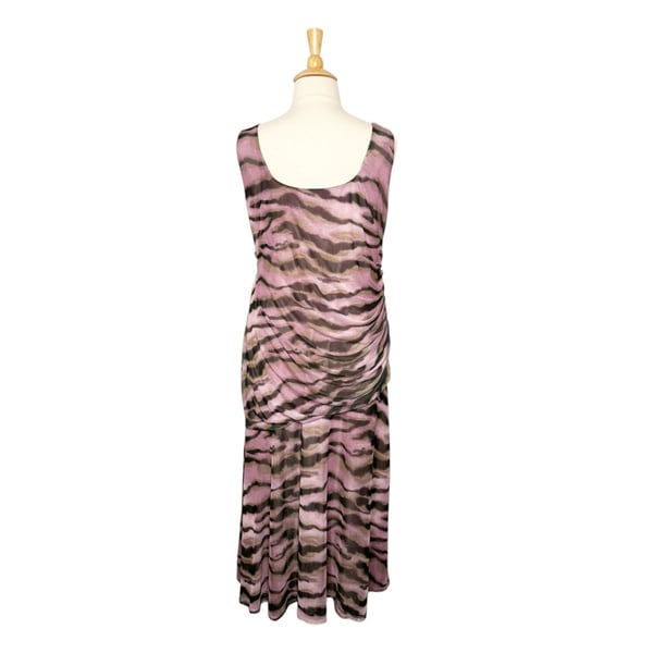 Asos Design Curve Mesh Midi Dress Pink Animal Print SZ 20