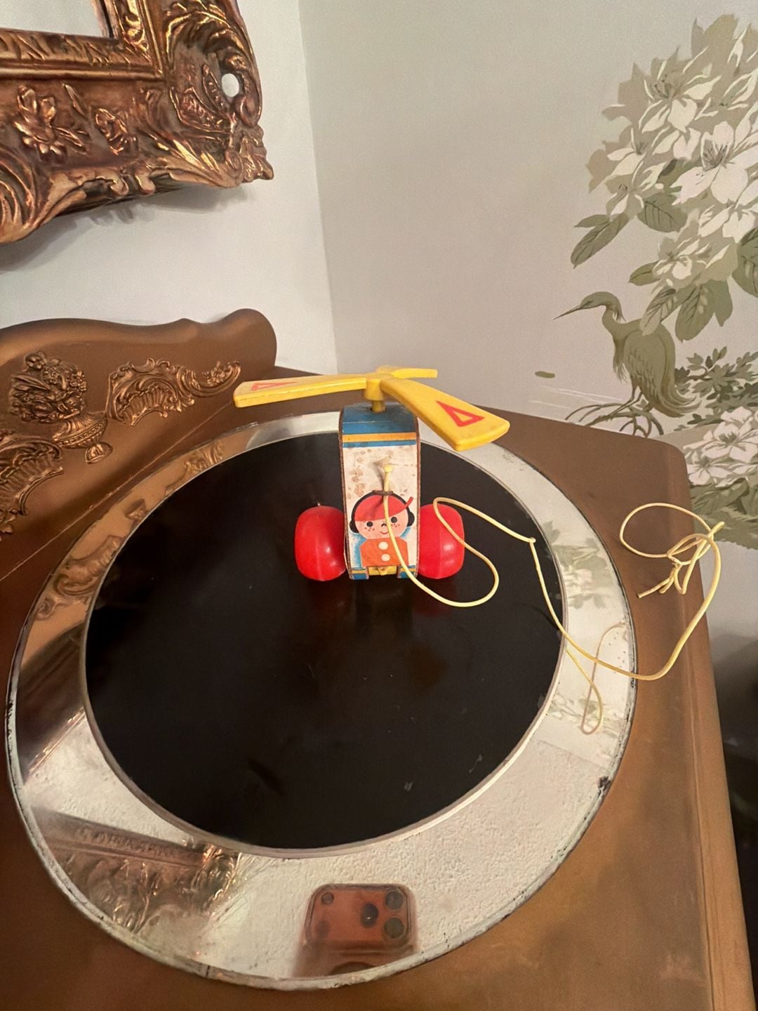 Fisher-Price Vintage Mini Copter 448 Wooden Pull Toy Helicopter 2