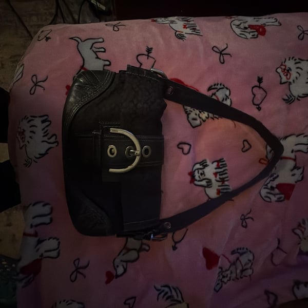 Coach Soho Mini Signature Hobo Black Jacquard Shoulder Bag