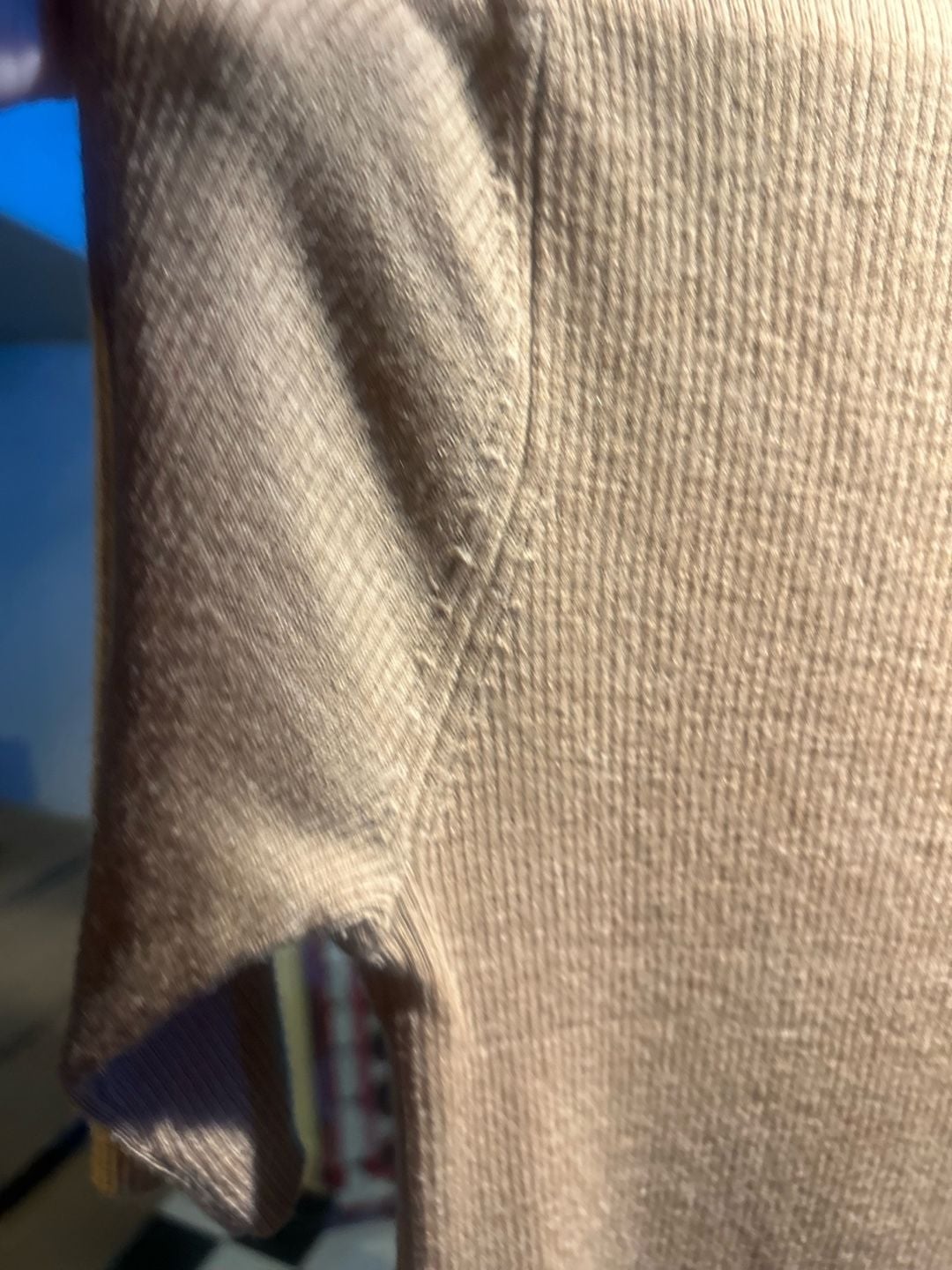Loro Piana Ribbed Knit Henley Top Made in Italy Brown 8