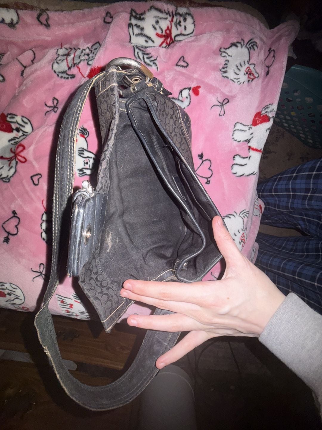 Coach Soho Mini Signature Hobo Black Jacquard Shoulder Bag 4