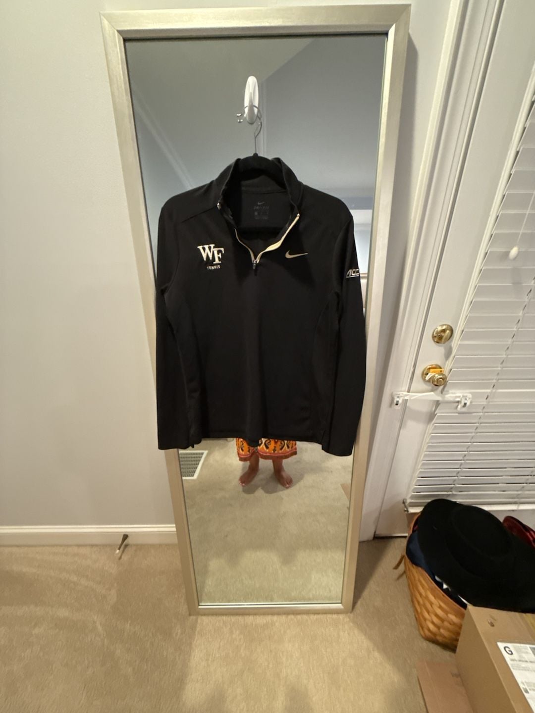 Nike Wake Forest Tennis 1/4 Zip Size M Black Jacket 2