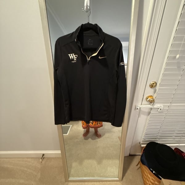 Nike Wake Forest Tennis 1/4 Zip Size M Black Jacket