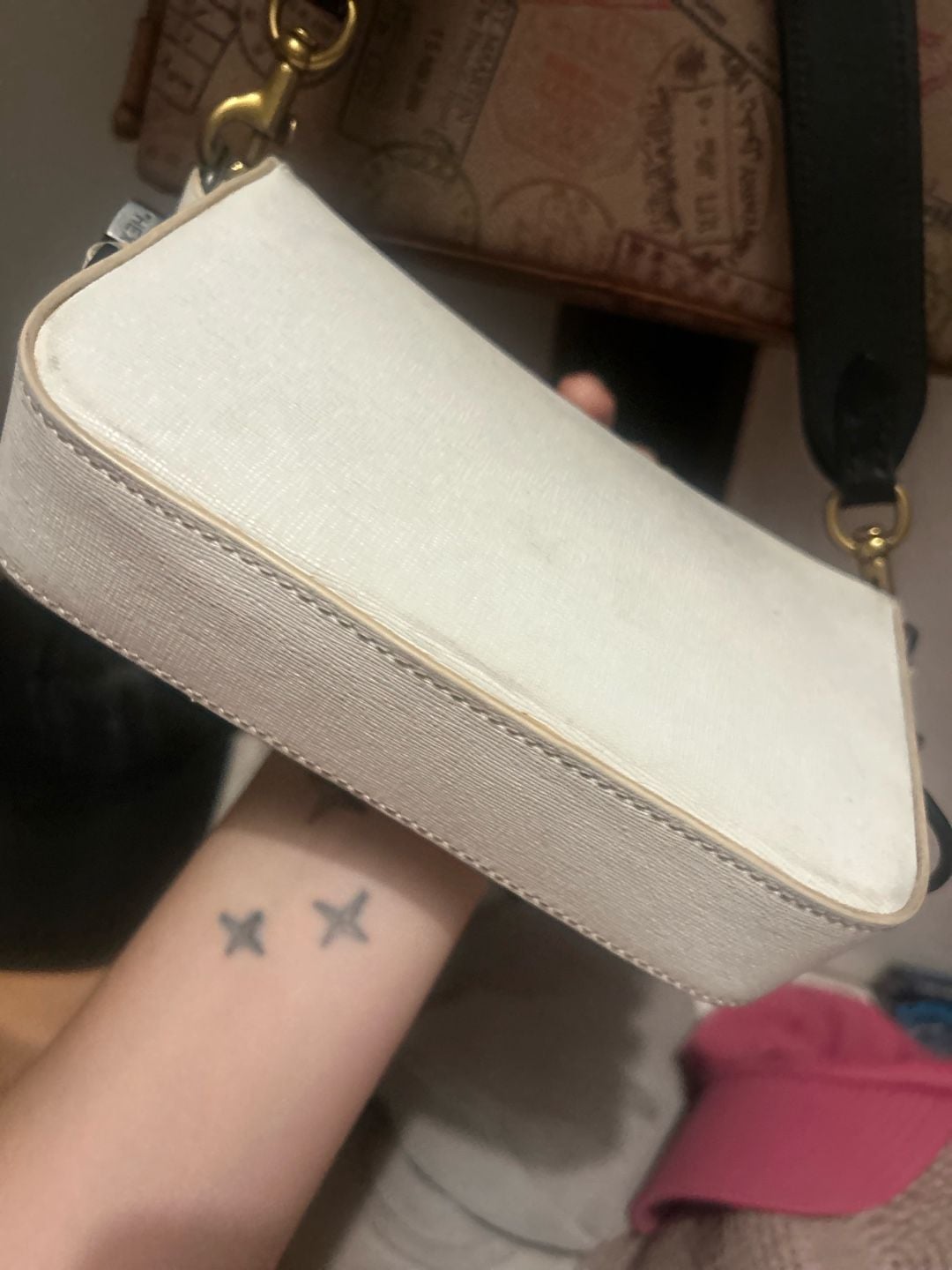 Off-White Diag Baby Flap Crossbody Bag White Black 8