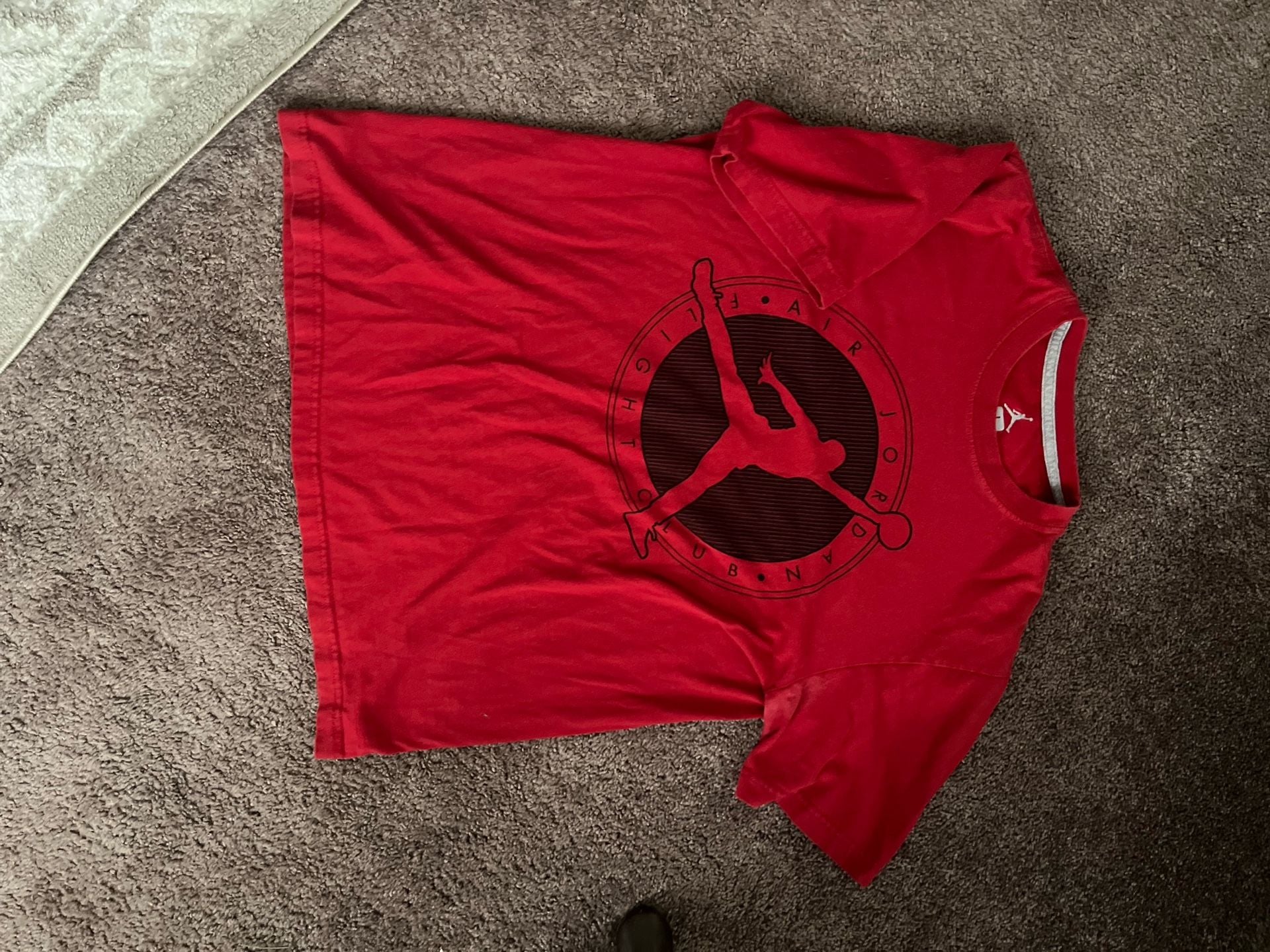 Jordan Flight Club T-Shirt Size L Red Short Sleeve Crew Neck 2