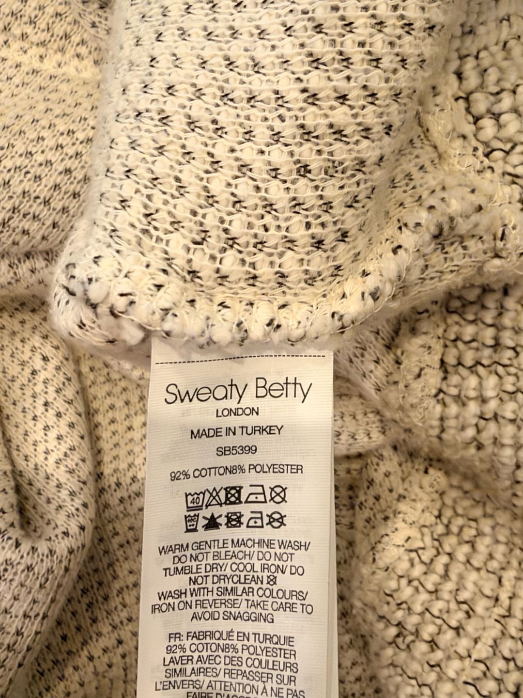 Sweaty Betty Restful Boucle Sweatshirt Size S Gray 4