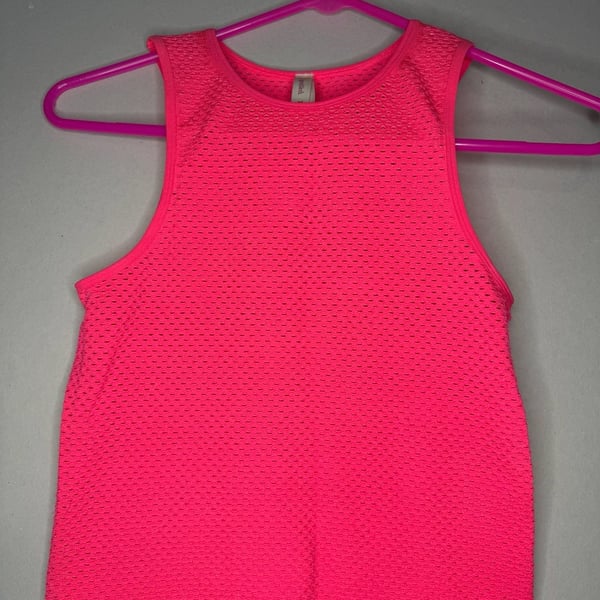 Lyrebird Anthropologie Tank Top S/M Pink Metallic Mesh Crop Top NWT