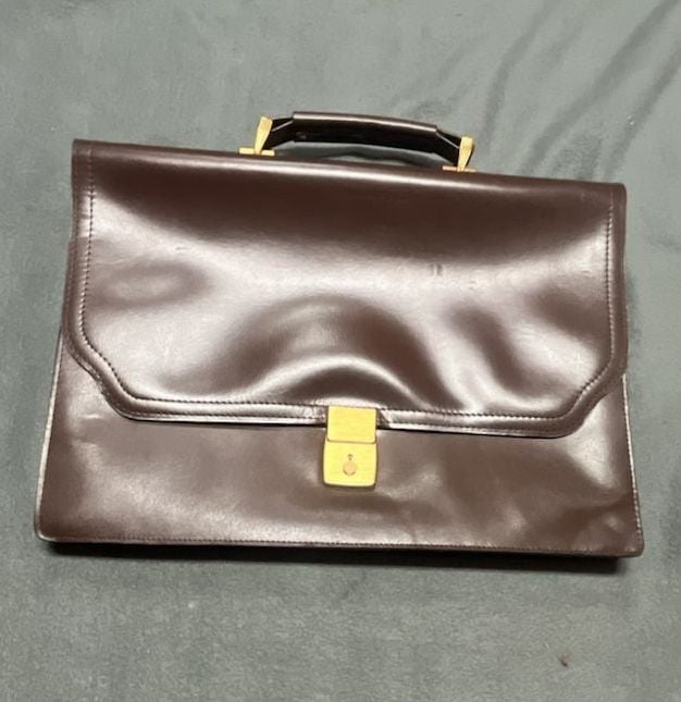Gold Pfeil Vintage Brown Leather Briefcase Document Bag 3
