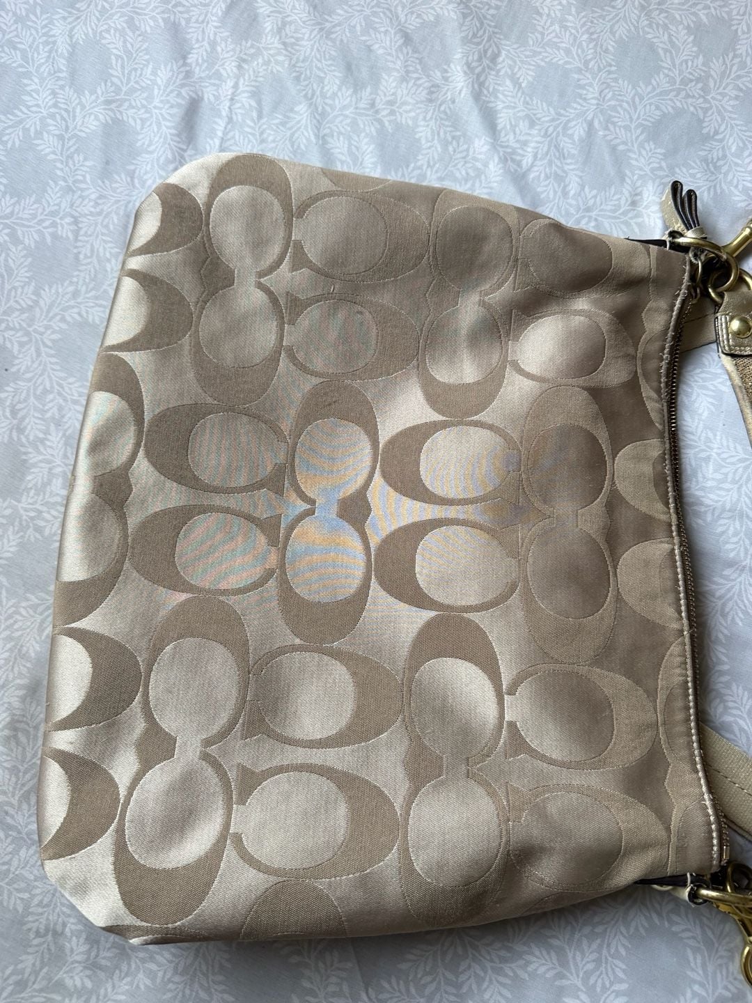 VTG Y2K Coach Poppy Bag Signature Canvas Multicolor Graphic Accents Hobo 16