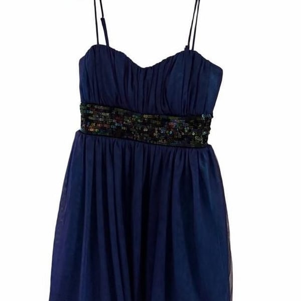 XOXO Cocktail Dress Size 5 Blue Sequin