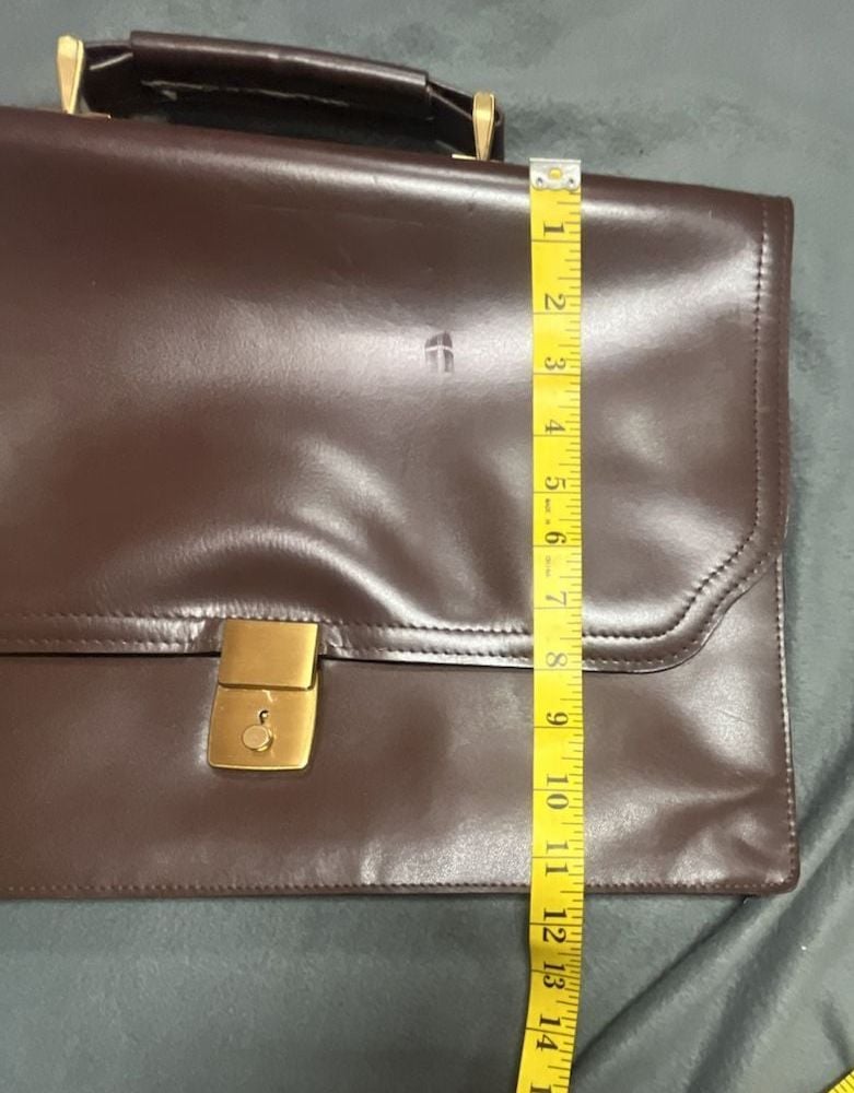 Gold Pfeil Vintage Brown Leather Briefcase Document Bag 9